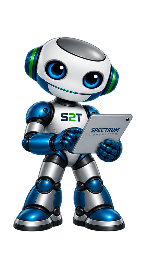 Store2Test Roboter-Maskottchen mit Tablet